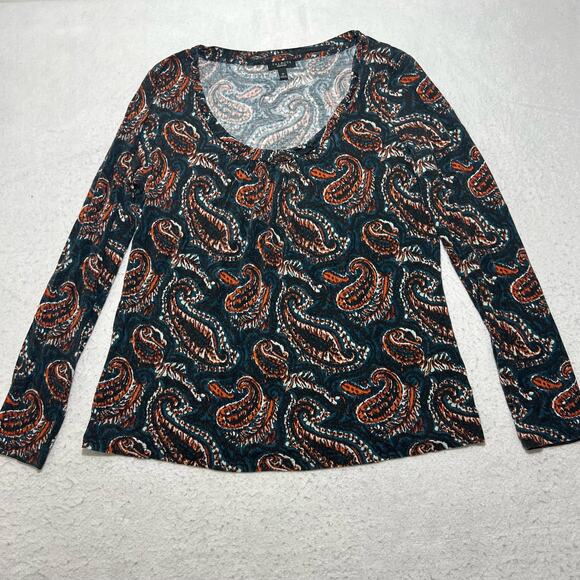 Talbots Tops - Talbots Women’s Medium Long Sleeve Paisley Patterned Pullover T Shirt Top